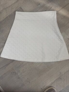 Bar III White Textured A-Line Mini Skirt